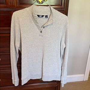 Light Gray Waffle Knit Henley top